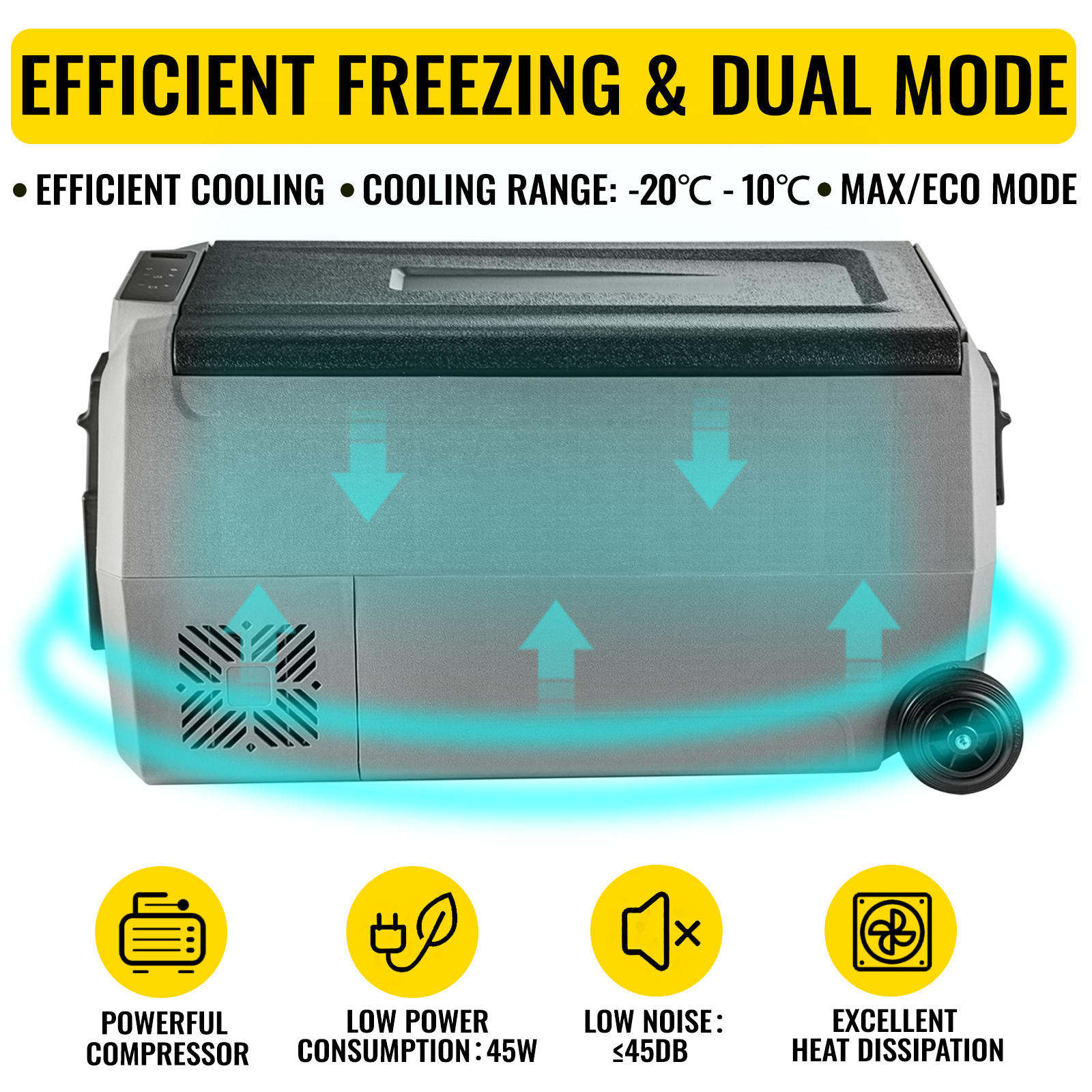 Congélateur Portable Voiture Cooler Avec Roues Et Poignée Double