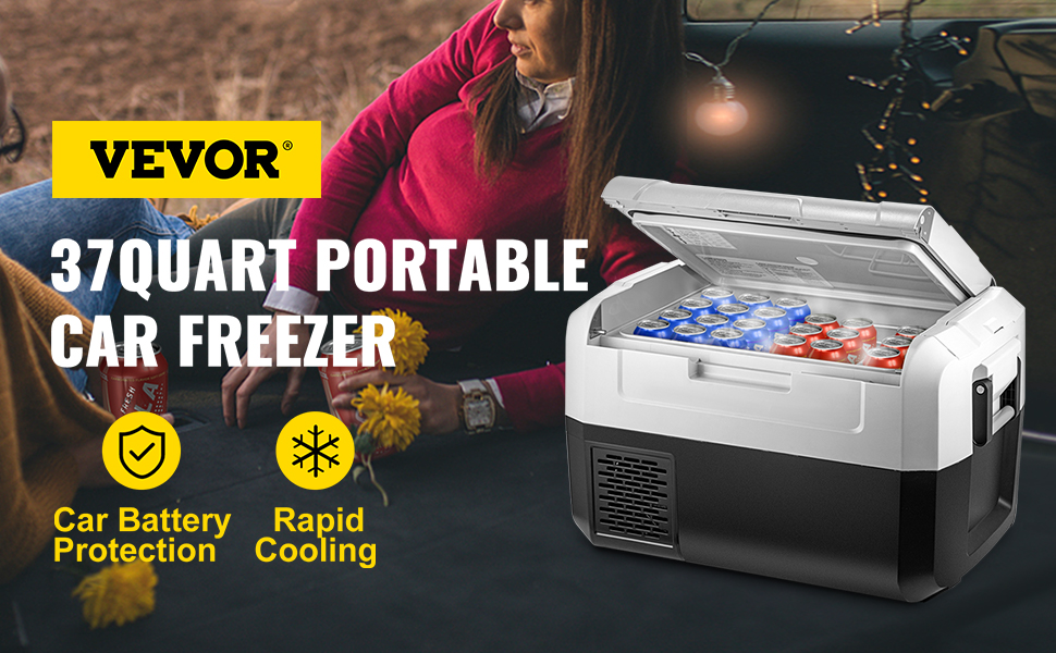 VEVOR Portable Car Freezer, 37 Quart Portable Refrigerator Freezer