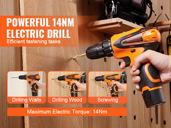 Drill Master V Cordless Screwdriver VEVOR 146 Piece Household