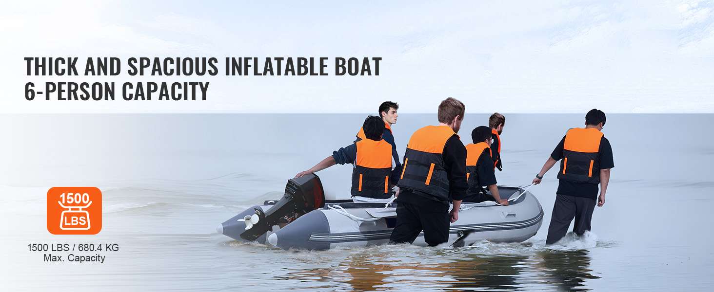 Sportboot Fischerboot Schlauchboot 6 Personen 680kg Holzboden Alubank Motorhalter Set Inflatable Boats A100 1.4w