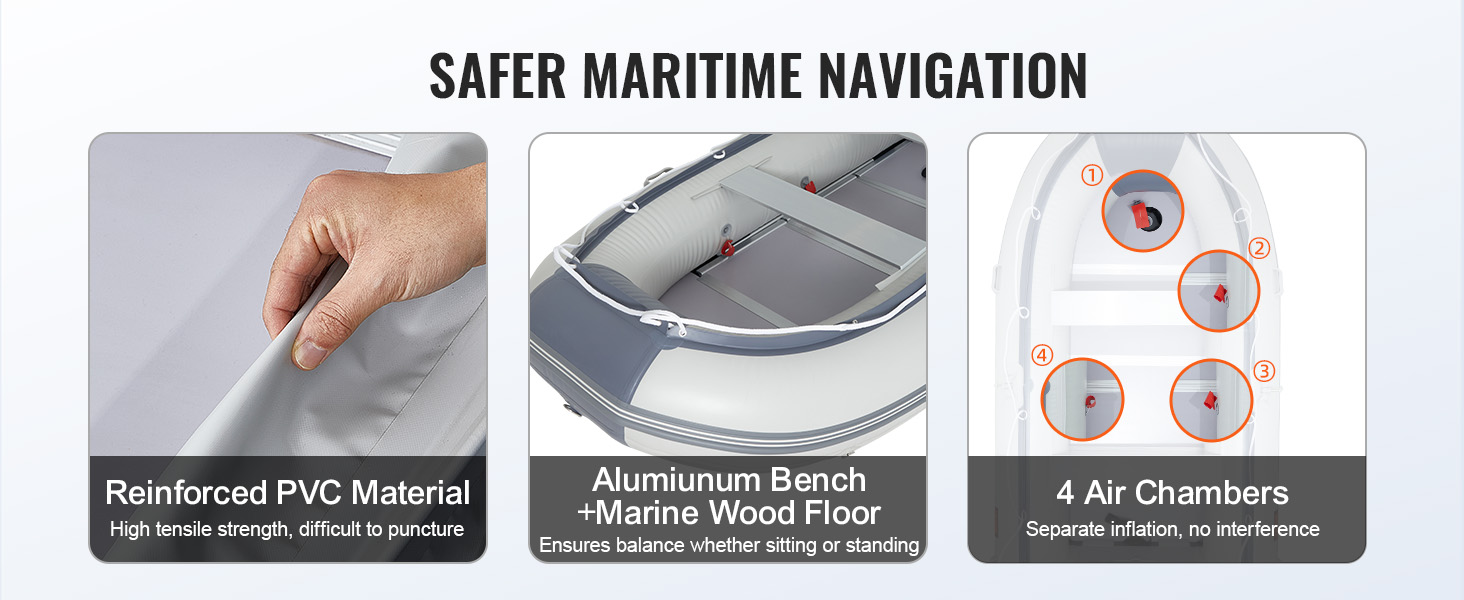 Sportboot Fischerboot Schlauchboot 6 Personen 680kg Holzboden Alubank Motorhalter Set Inflatable Boats A100 2.3w