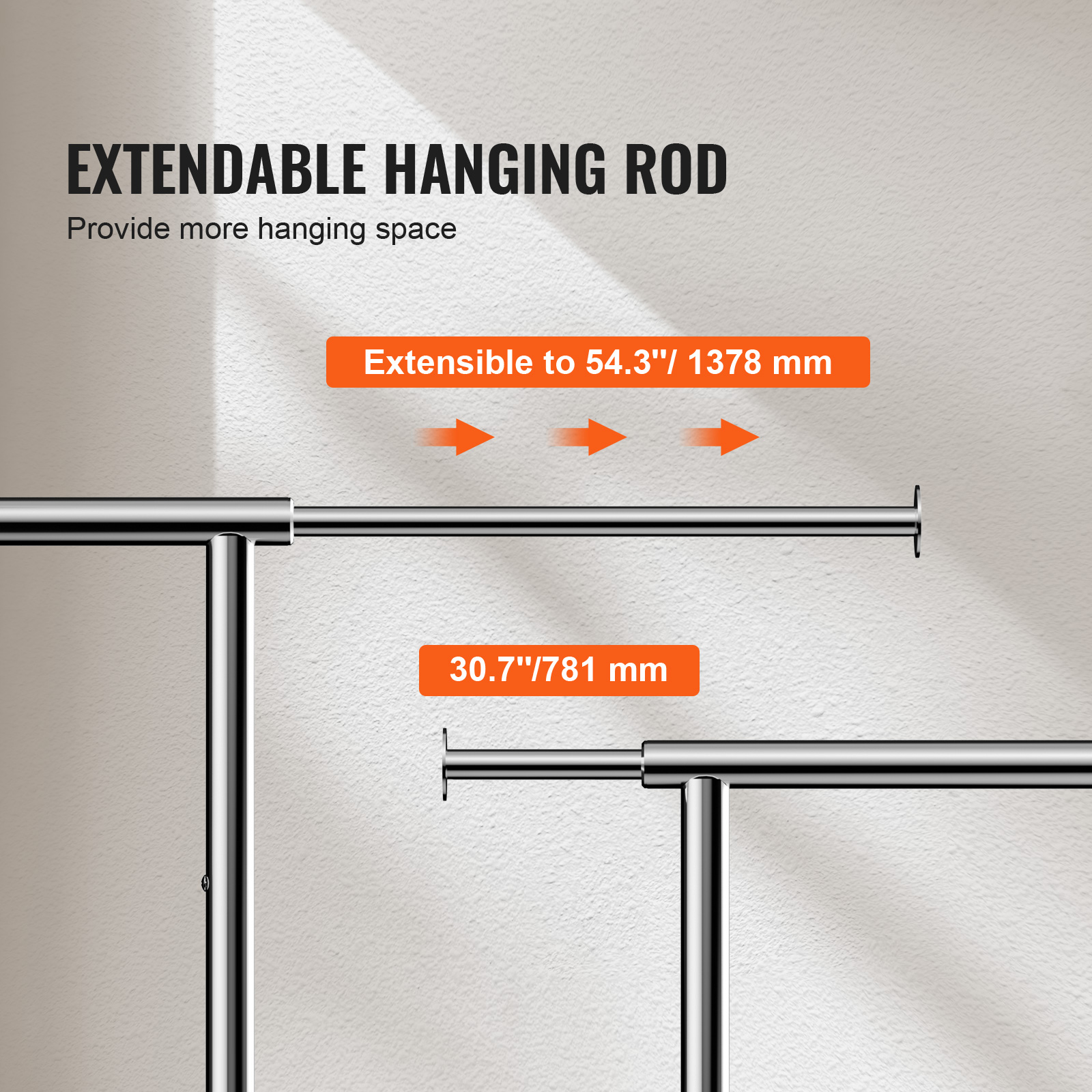 Uimoso Clothes Rack with Wheels Heavy Duty Clothing Garment Rack Hanging Rod - Produktbild 1