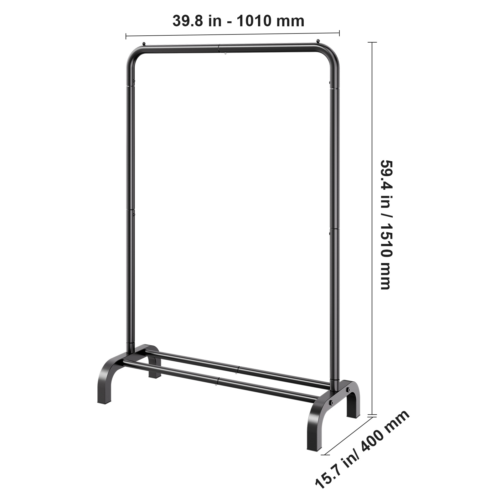 VEVOR Clothes Rack, Heavy Duty Clothing Garment Rack with Hanging Rod ...