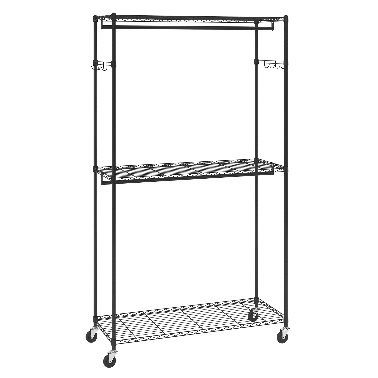 VEVOR Clothes Rack with Wheels Heavy Duty Clothing Garment Rack with ...