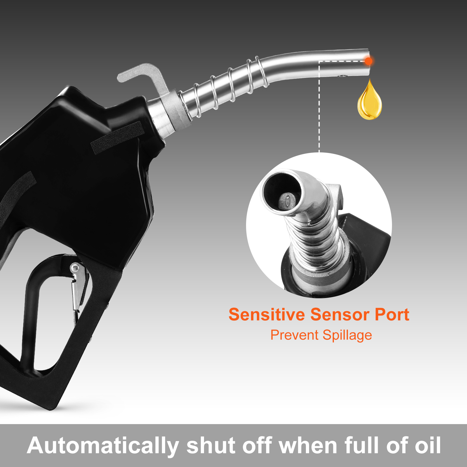 VEVOR Automatic Fuel Nozzle Shut Off Fuel Refilling 3/4 NPT 15/16 Spout  Diesel