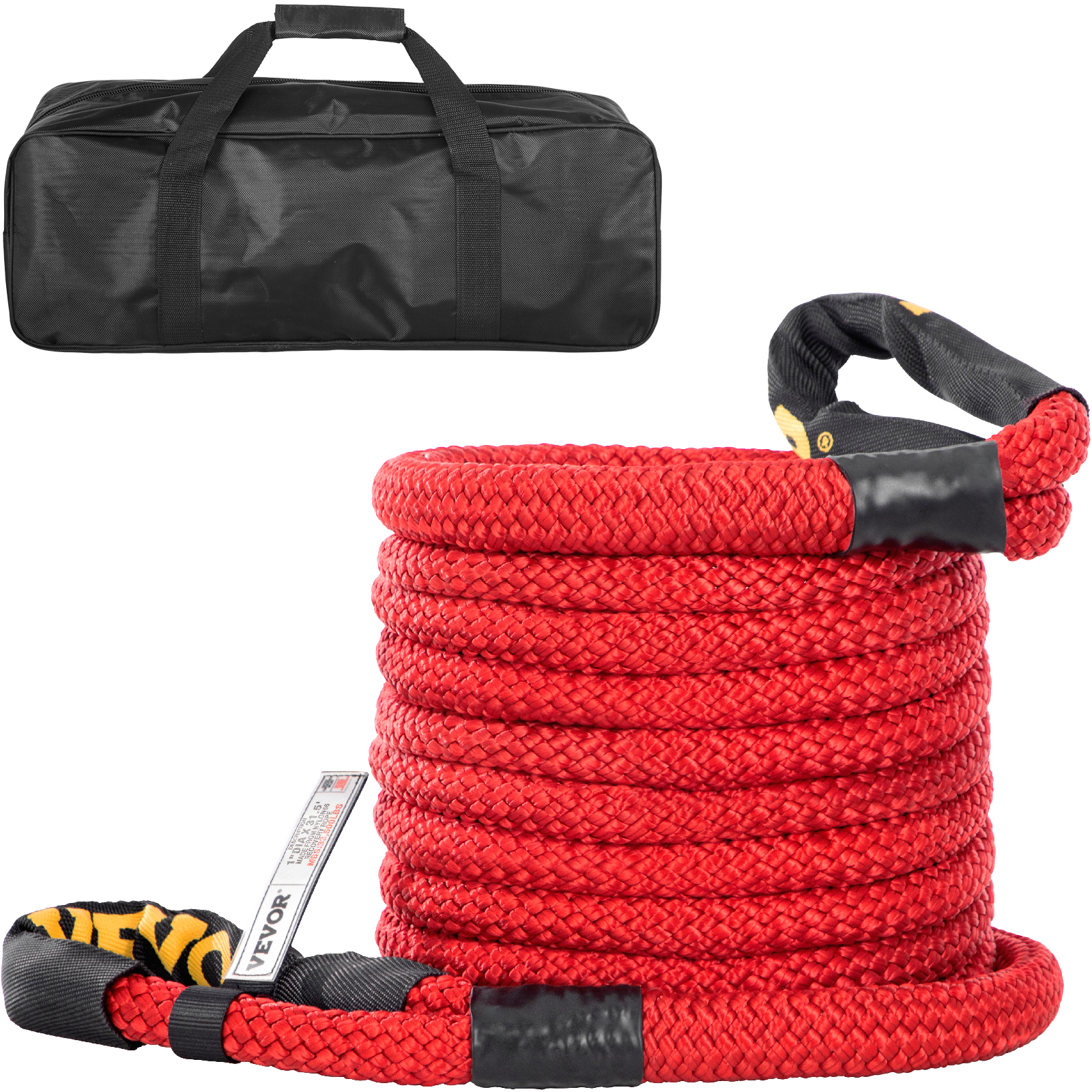 5/8 x 15' Braided Tow Rope with Safety Hooks: 6,000 lbs Strength