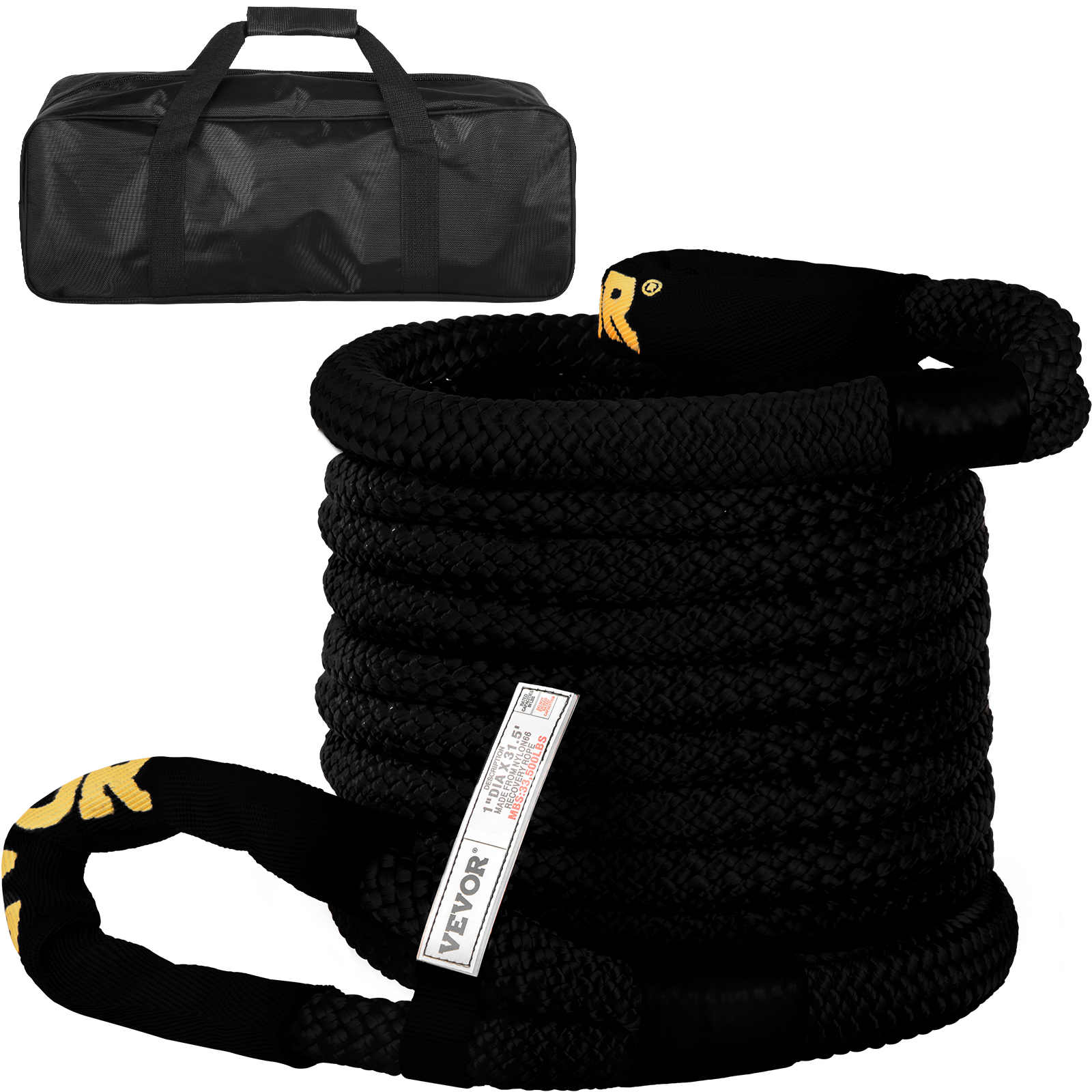Tow Strap with Safety Hooks Heavy Duty 6 tons Break Strength Tow Rope with  Storage Bag for Car Truck Jeep Tow Rope Road Recovery Towing Off Road Truck