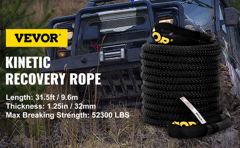 STHIRA® 13ft 5-Tons Tow Rope for Car, Heavy Duty Tow Strap with