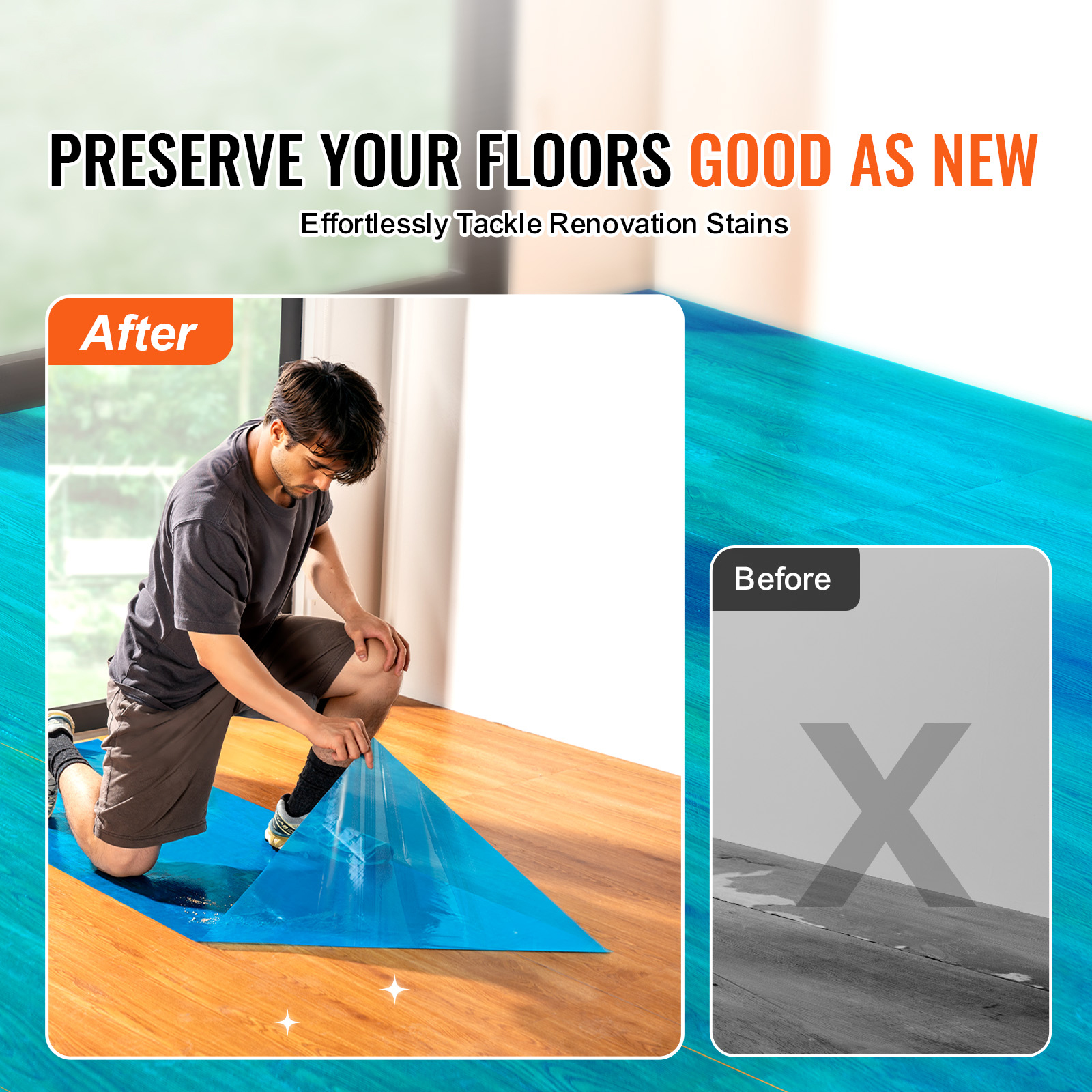 Carpet Protection Film 24" x 50'-200' Self Adhesive Car Mat Protector PE - Picture 15 of 57