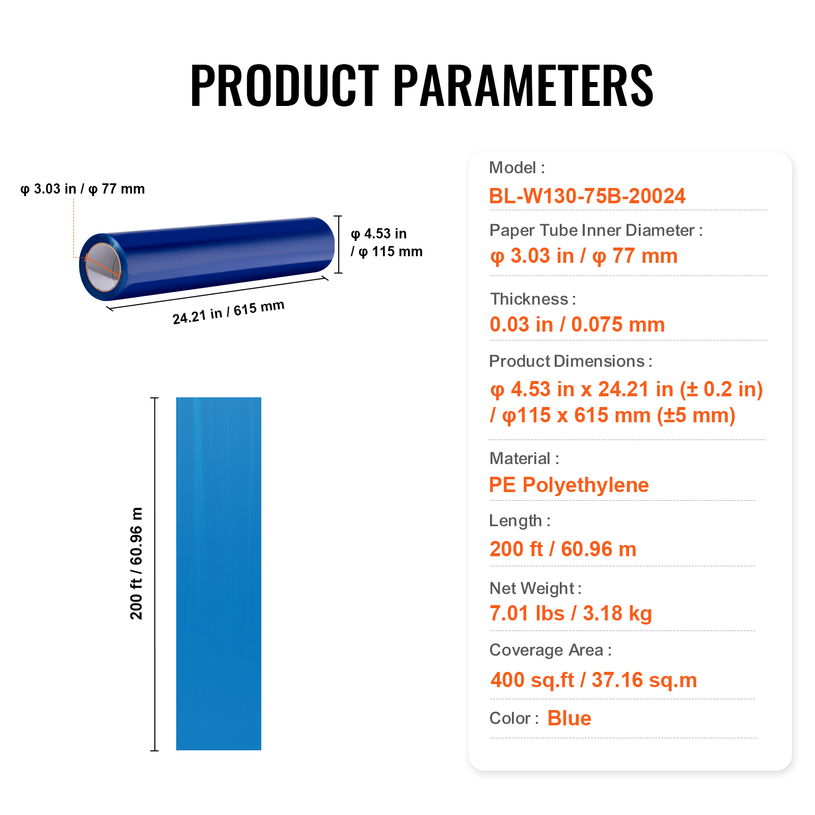 Carpet Protection Film 24" x 50'-200' Self Adhesive Car Mat Protector PE - Picture 20 of 57