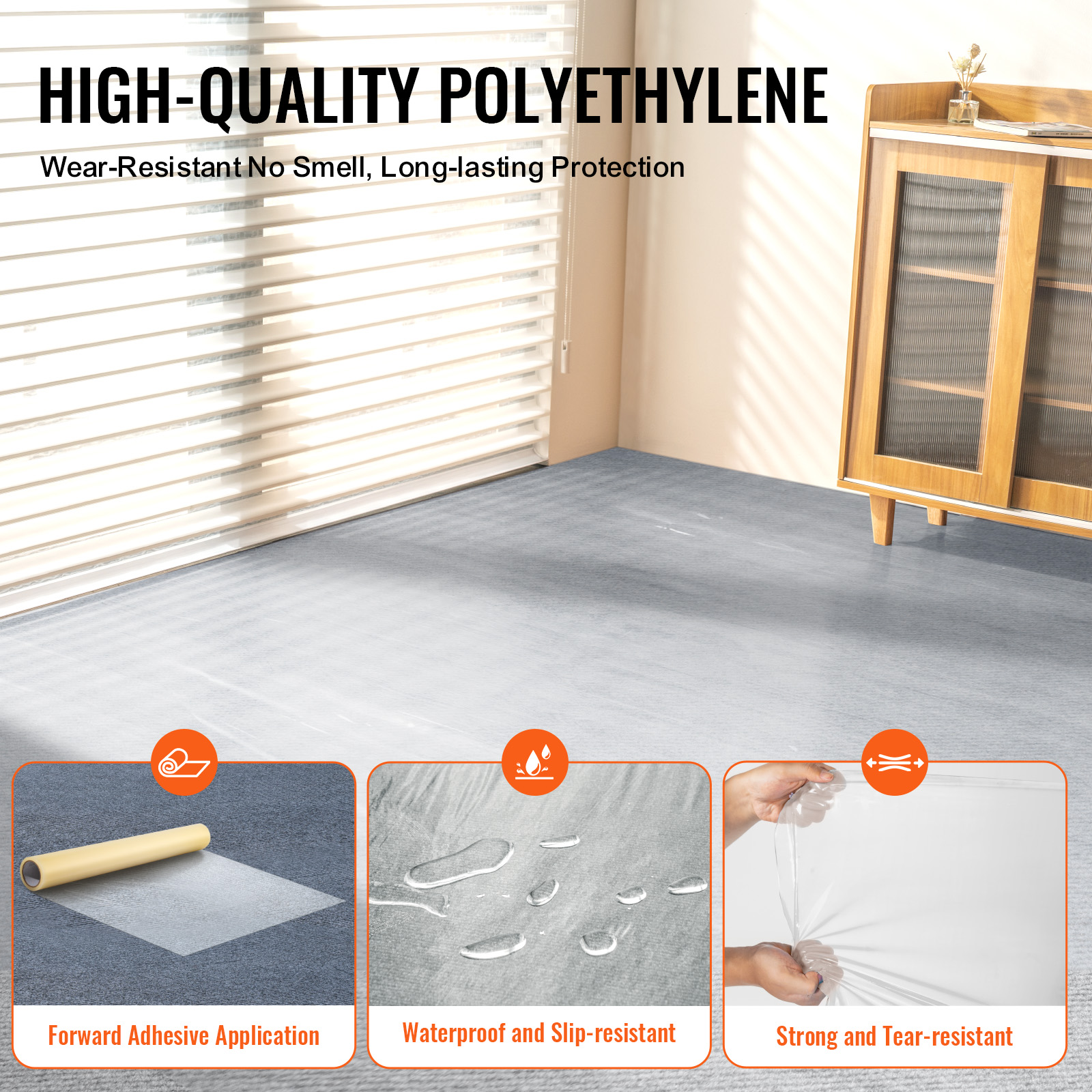 Carpet Protection Film 24" x 50'-200' Self Adhesive Car Mat Protector PE - Picture 50 of 57