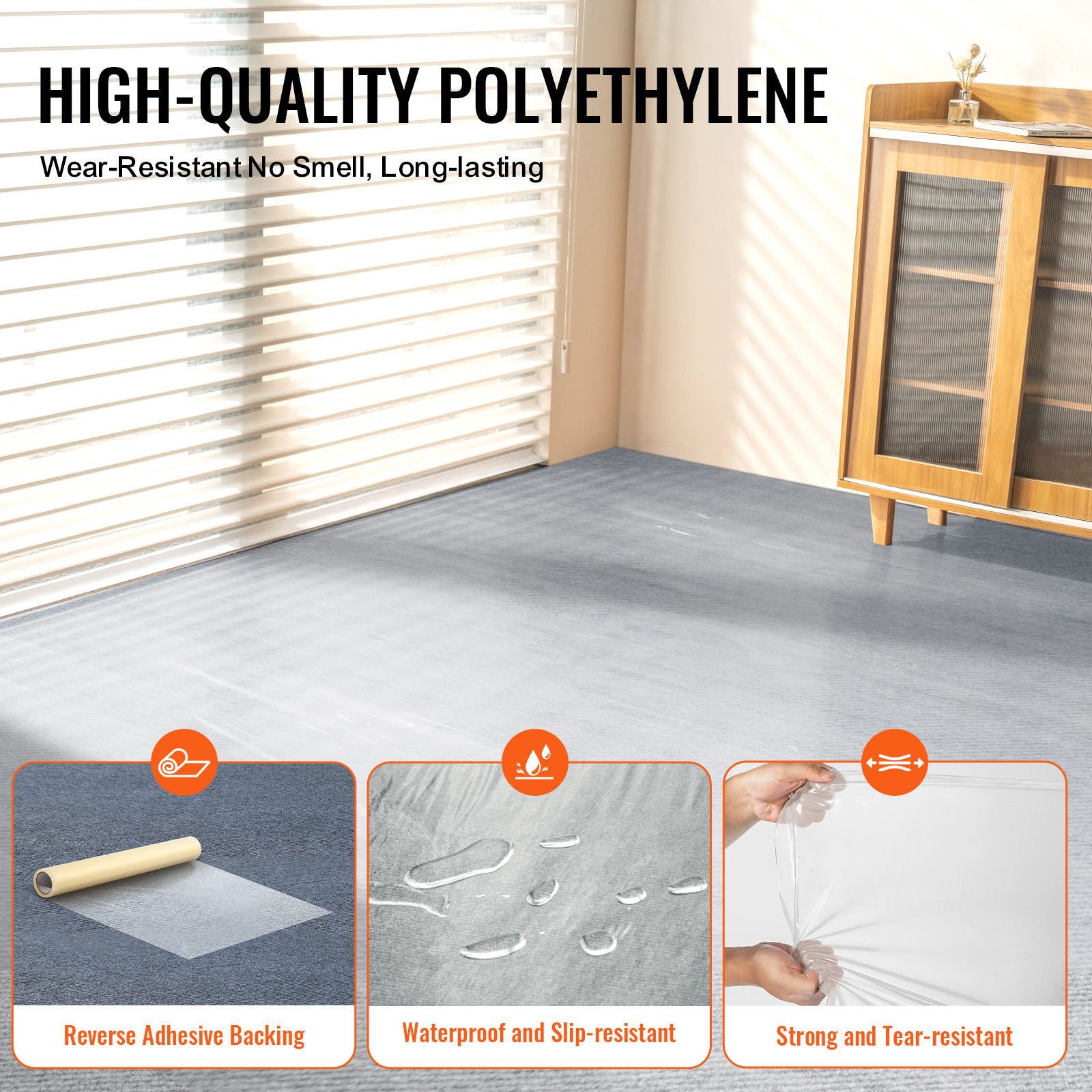 Carpet Protection Film 24" x 50'-200' Self Adhesive Car Mat Protector PE - Picture 28 of 57