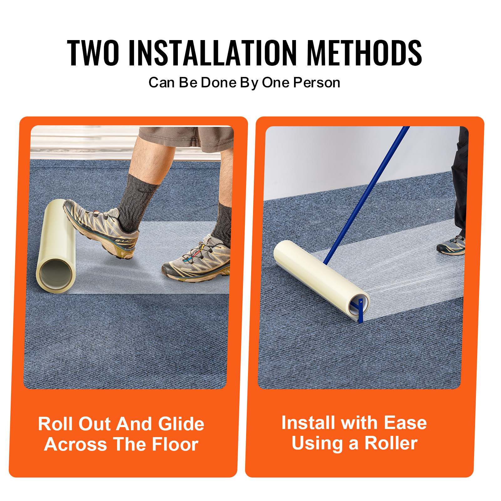 Carpet Protection Film 24" x 50'-200' Self Adhesive Car Mat Protector PE - Picture 7 of 57
