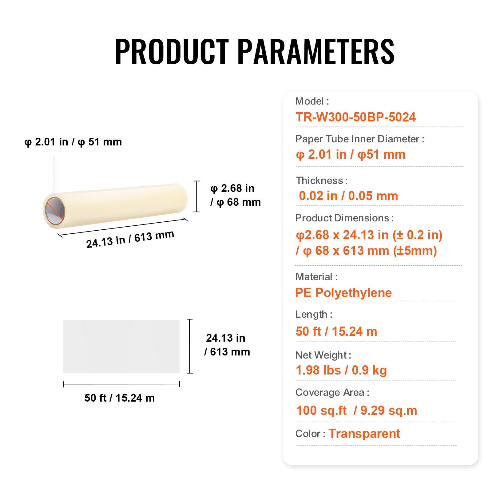 Carpet Protection Film 24" x 50'-200' Self Adhesive Car Mat Protector PE - Picture 9 of 57