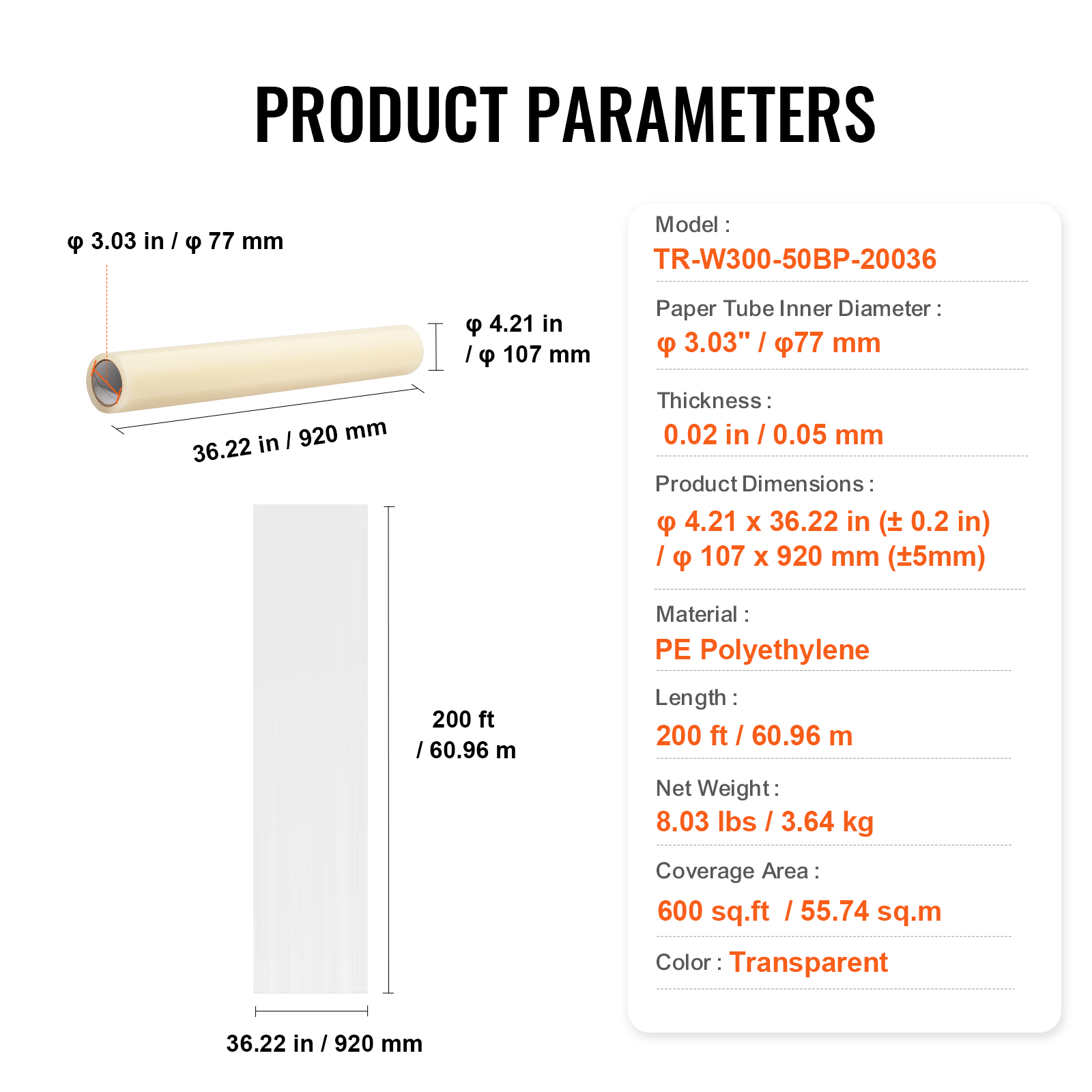 Carpet Protection Film 24" x 50'-200' Self Adhesive Car Mat Protector PE - Picture 42 of 57