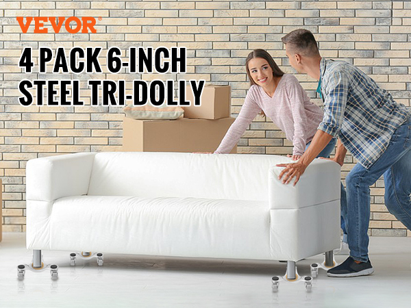 VEVOR VEVOR Furniture Dolly, paquete de 4 deslizadores de plástico para  mover muebles con 4 ruedas de PP y tapa antideslizante de rotación de 360°,  juego de herramientas para mover muebles pesados