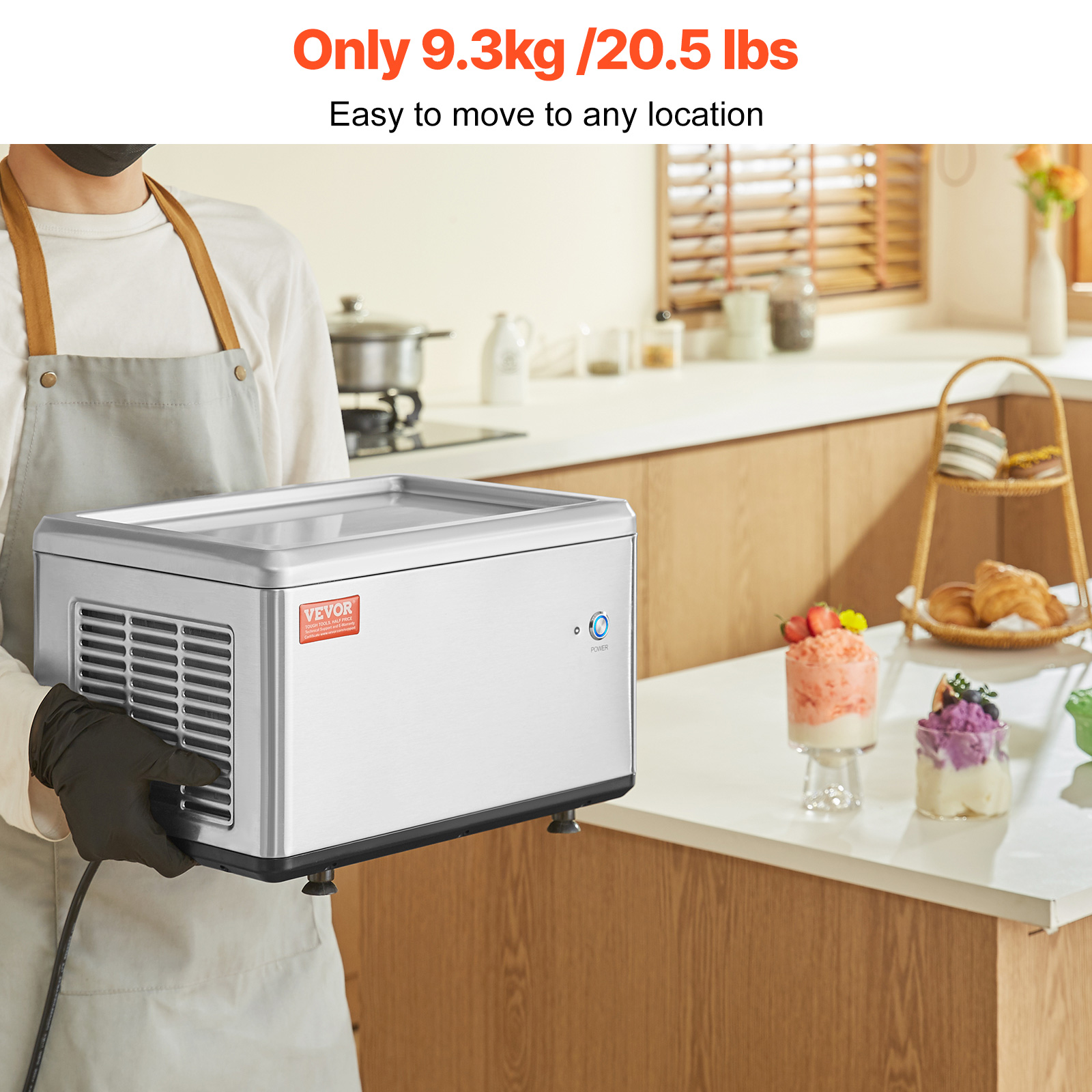 Fried Ice Cream Roll Machine Yogurt Ice Roll Maker Single/Double Pans ...