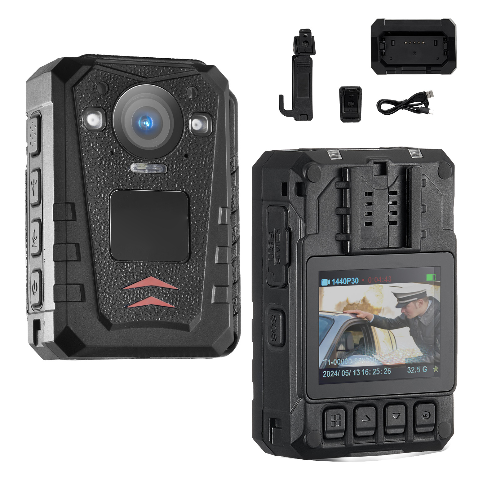 1440P Police Body Camera 64/128G Body Cam with 2850/3500 mAh Battery Night - Picture 23 of 36