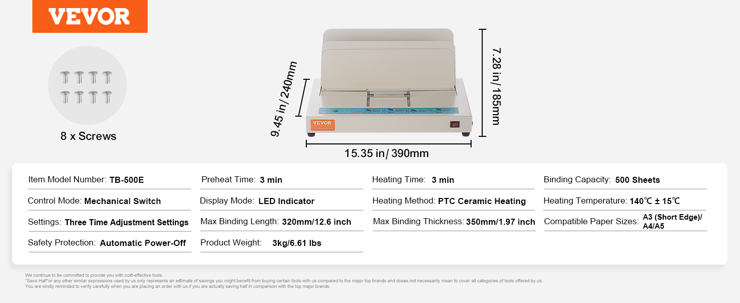 Thermorelieuse, 400 Feuilles, 50 mm