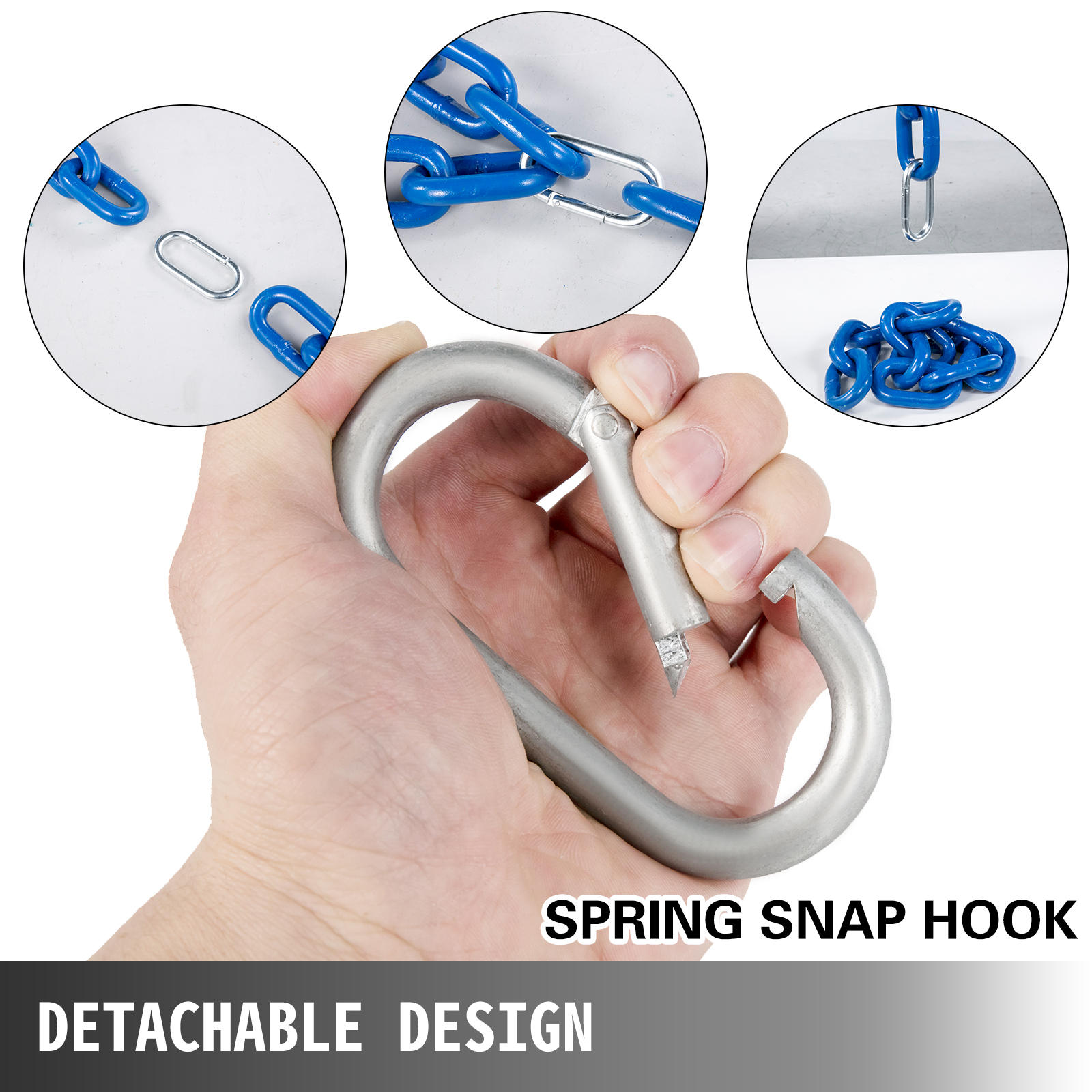 50Pack Carabiner Clips Heavy Duty, 3.2” Large Spring Snap Hooks