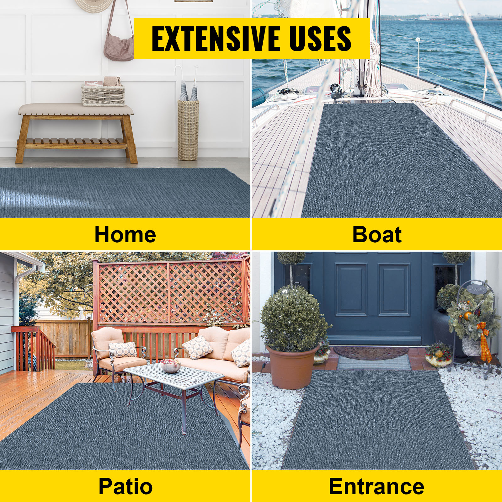 Rollo de alfombra impermeable para exteriores para terrazas: opción de piso  duradero y de bajo mantenimiento - VEVOR Blog