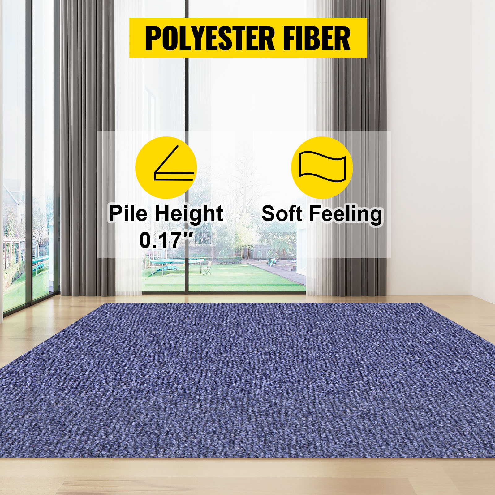 VEVOR Boat Carpet 6x18' Indoor Outdoor Marine Carpet Rug - Size Optional -  32 oz. waterproof patio Anti-slide rug, Gray
