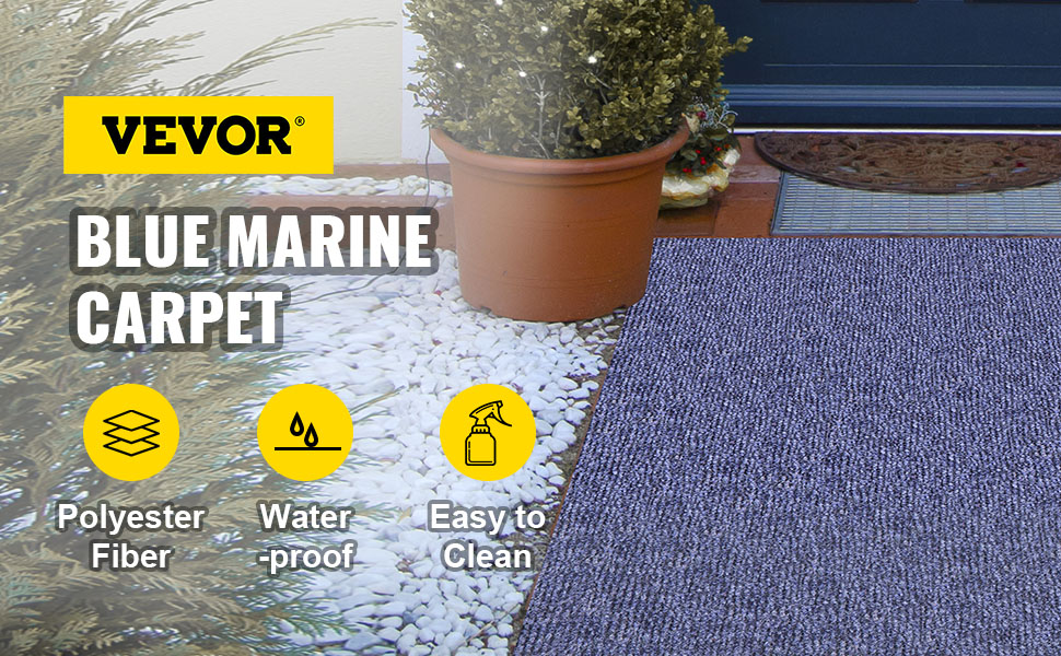 VEVOR Deep Blue Marine Carpet 6 ft x 29.5 ft Marine Carpeting Marine Grade  Carpet for