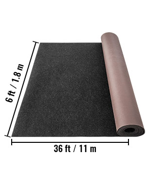 Boat Carpet,5.9 x 36 ft,Charcoal Black