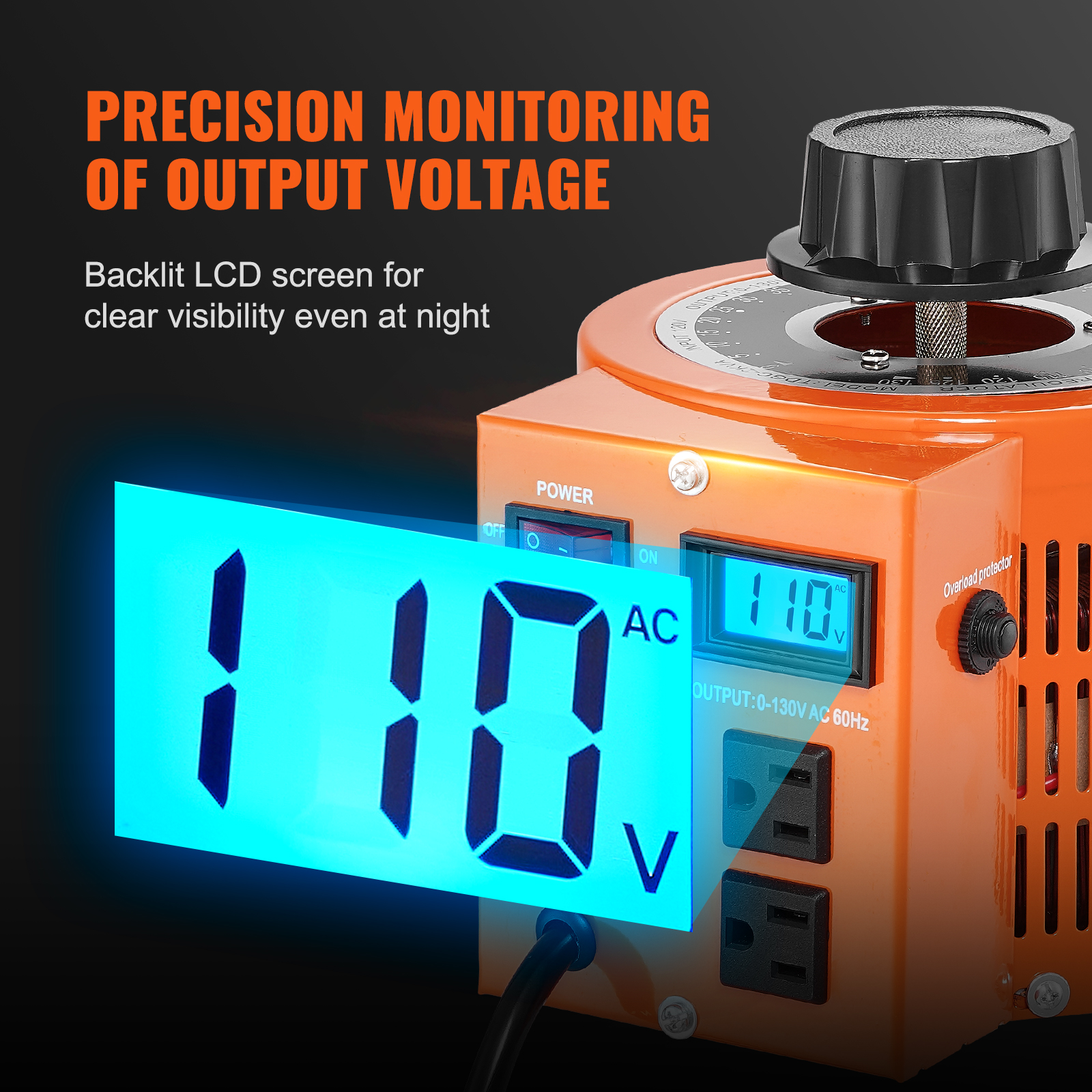 2000/1000/500VA Variable Voltage Transformer 15.3/7.69/3.84A 0-130V - Picture 32 of 74