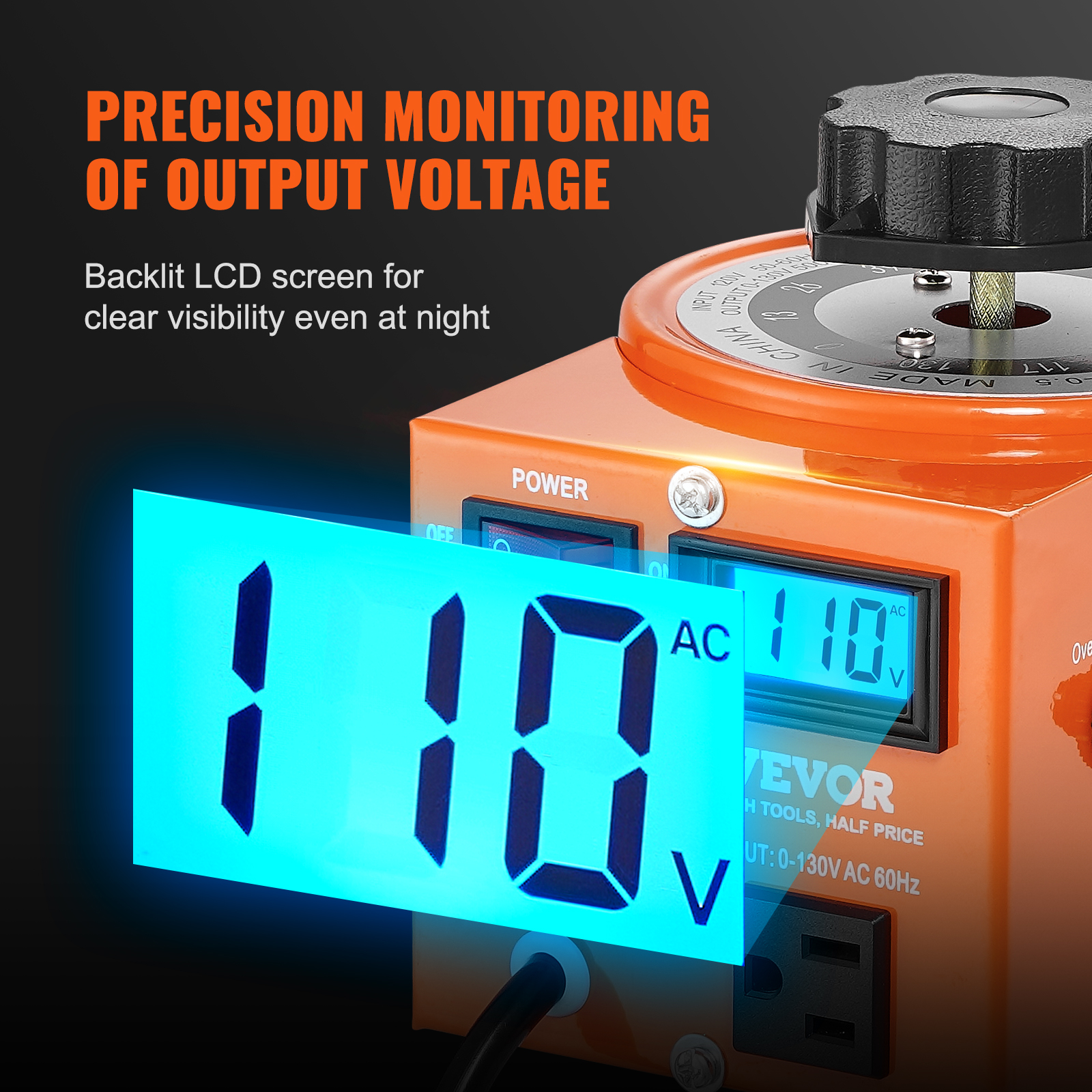 2000/1000/500VA Variable Voltage Transformer 15.3/7.69/3.84A 0-130V - Picture 44 of 74