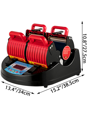 VEVOR Impresora Para Sublimacion Tazas 1,200 W Temperatura 300 ℃ Pantalla  Digital Rojo