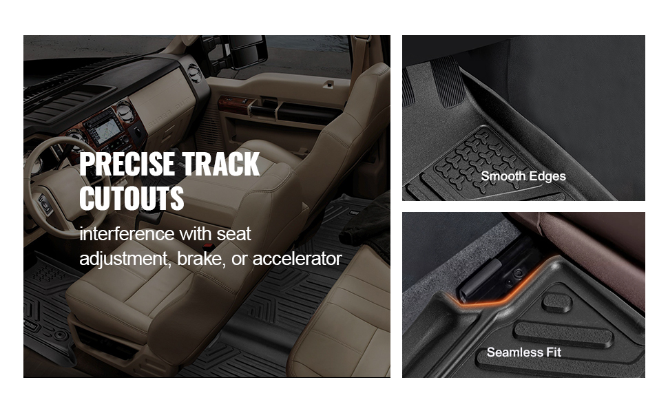 VEVOR Automotive Floor Mats Fits for Dodge Ram 1500/2500/3500 3 Pcs Front and 2Nd Row Liners, Floor Mats Liners for Truck, Black