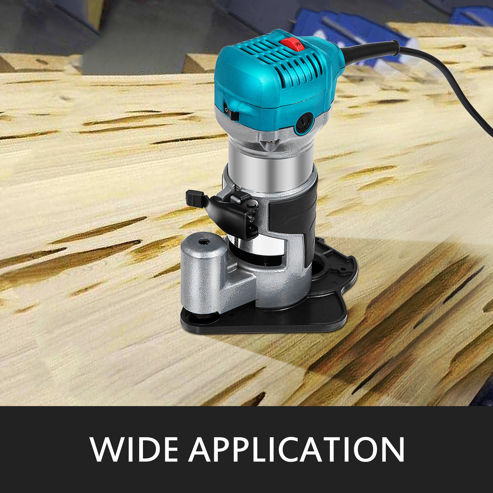 VEVOR VEVOR Fresadora de mano eléctrica para madera Velocidad variable a  30,000 Rpm 710 W Fresadora de madera Enrutador Herramienta de fresadora con  Arranque