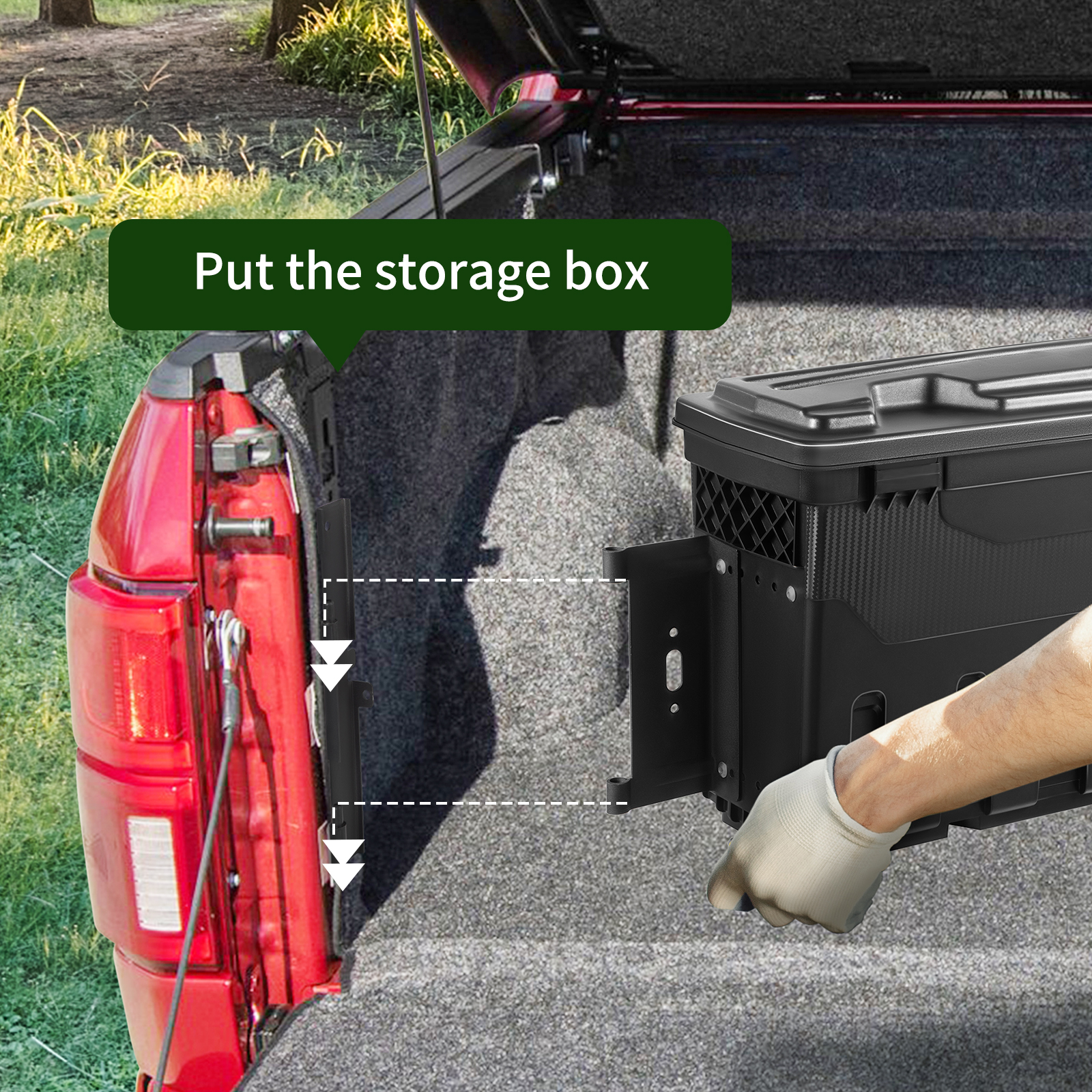 VEVOR VEVOR Caja de herramientas para camión, capacidad 25l, organizador de  maletero de coche, material de ABS y acero al carbono, caja de  almacenamiento