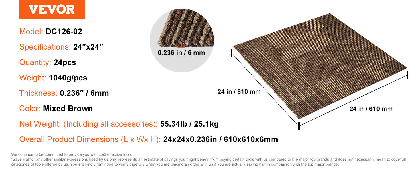 24pcs Carpet Tile,24