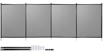 VEVOR Pool Fencing Mesh, 4 x 96 ft Swimming Pool Fence, 1000D PVC Mesh Fabric Removable Pool Fence, Pool Fence for Inground Pools with Aluminum Poles and Stainless Steel Tubes for Security and Privacy 