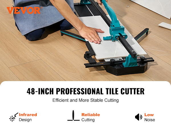VEVOR 40 inch Manual Tile Cutter with Double Rails, Ergonomic Handle,  Anti-Skid Feet and w/Adjustable Laser Guided Cutting Wheel, Professional  Tile Cutting Machine for Porcelain Ceramic Floor Tile 