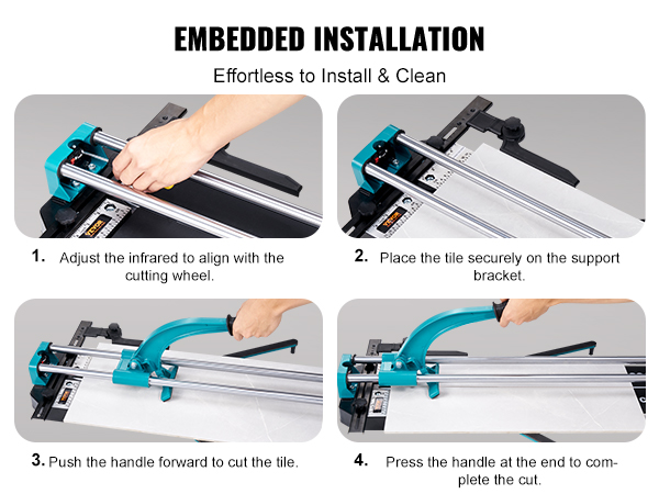 thumbnail image 2 of 40 Inch Manual Tile Cutter With Infrared Guide – For Porcelain & Ceramic – 8102E-8L 2 of 5