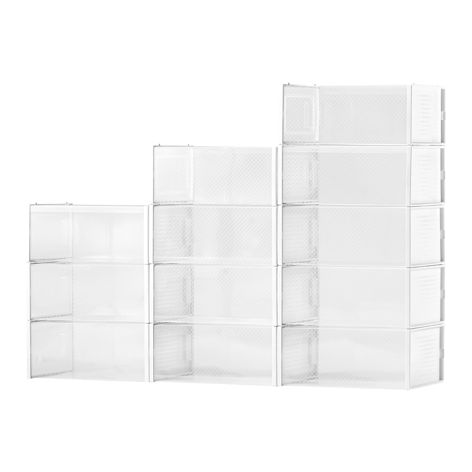 Uimoso Stackable Shoe Organizer Boxes 6/9/12 Pack for US Sizes 11/13
