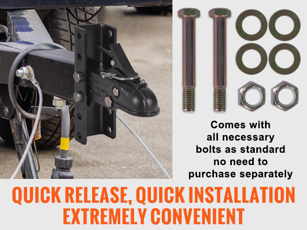thumbnail image 2 of Adjustable Trailer Coupler Bracket Kit – 3-Position Channel, 2-5/16 Inch, 14,000 Lbs Capacity 2 of 5