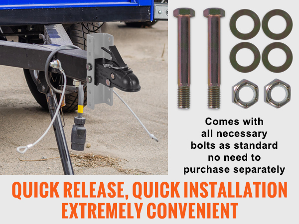 thumbnail image 2 of JY 2-5/16" Trailer Hitch Ball Coupler – 15,000 LBS Capacity, Adjustable Channel-Mount, Powder-Coated Steel For RV & Heavy-Duty Trailers 2 of 3