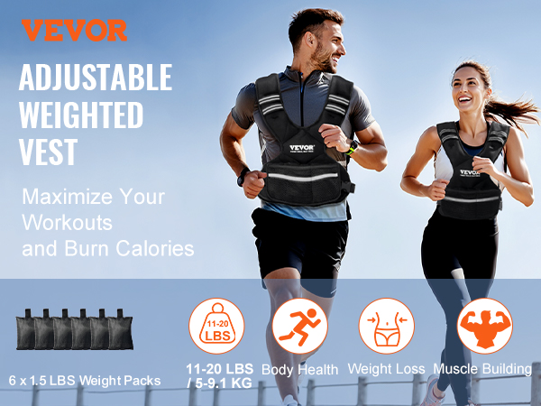 Adjustable Weighted Vest Women Weighted Vest 6lb, 10lb, 12lb, 25lb