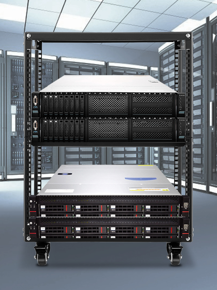 VEVOR Server Rack, 12U Open Frame Rack, 4Post IT Server Network Relay