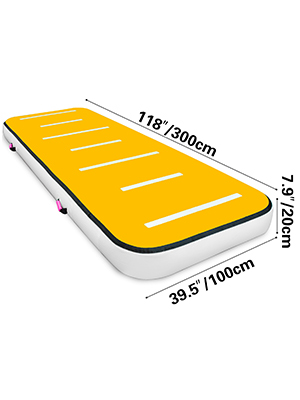 Tapis De Gymnastique Gonflable VEVOR 3m – Piste D'acrobatie Avec Pompe – Vert Menthe
