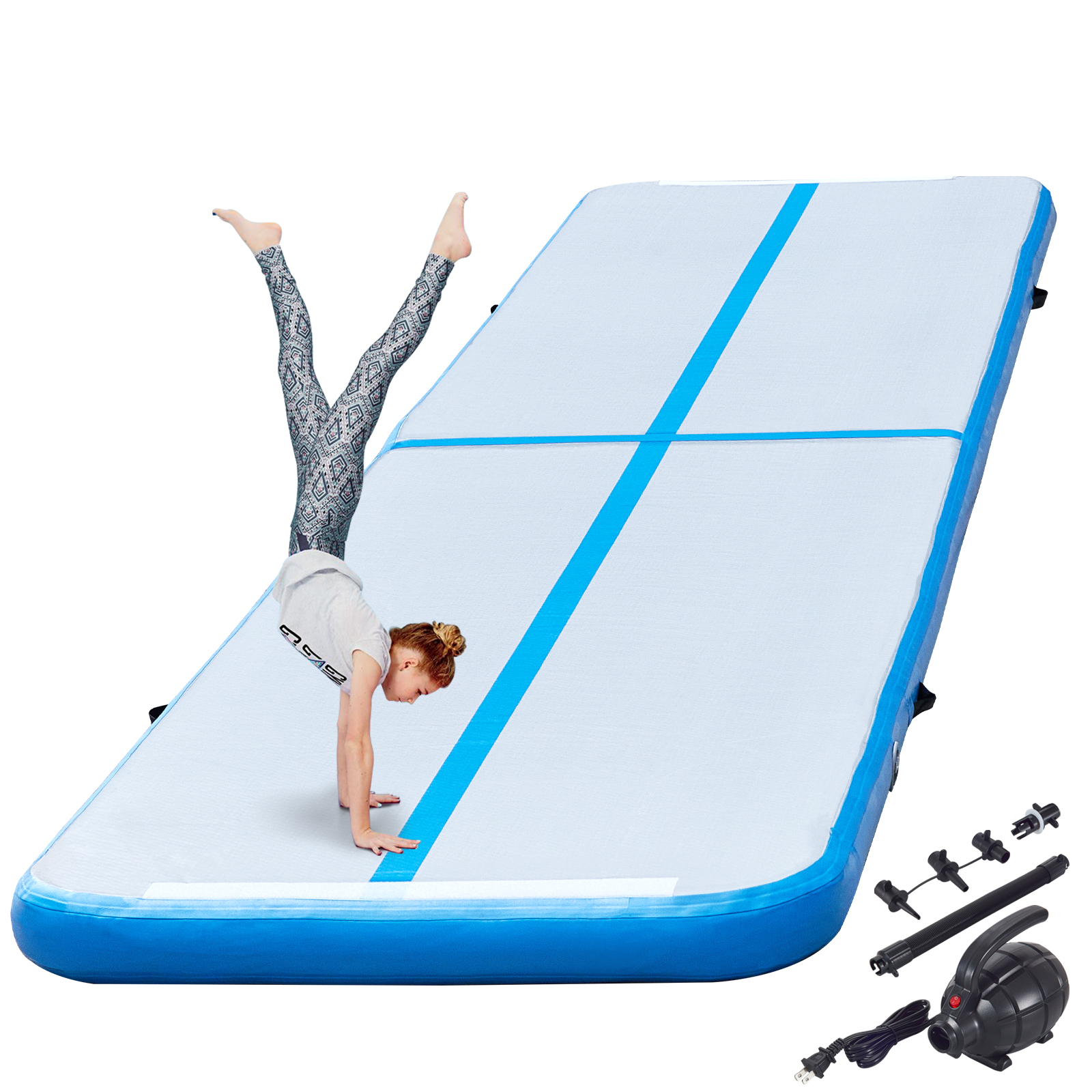 AKSPORT Air Track 10ft 13ft 16ft 20ft Airtrack Gymnastics Tumbling Mat Inflatable Tumble Track with Electric Air Pump for Home Use/Tumble/Gym/Training/Cheerleading 