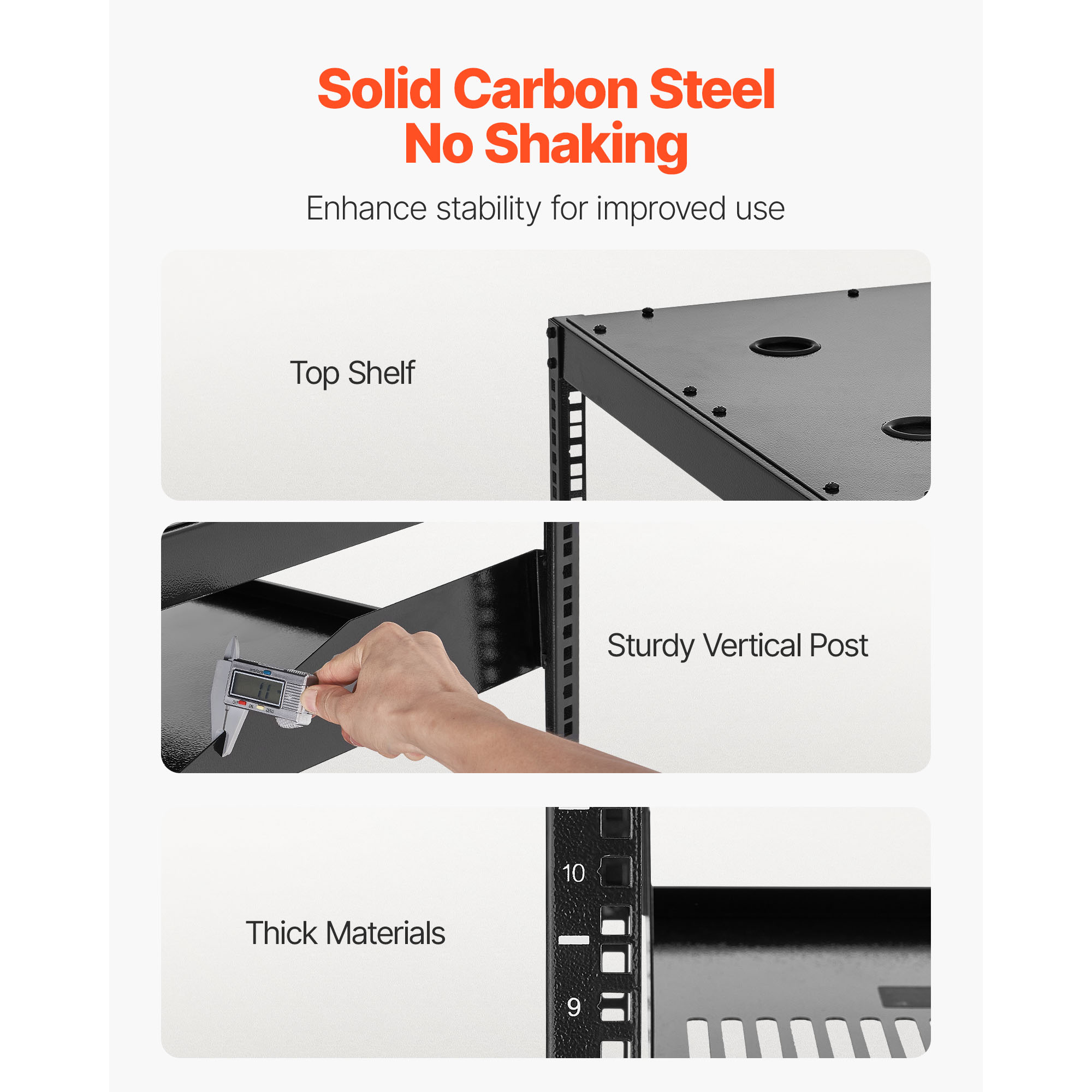 Mophorn 10U Open Frame Network Rack, 23-inch Depth, Wall or Floor Mount ...