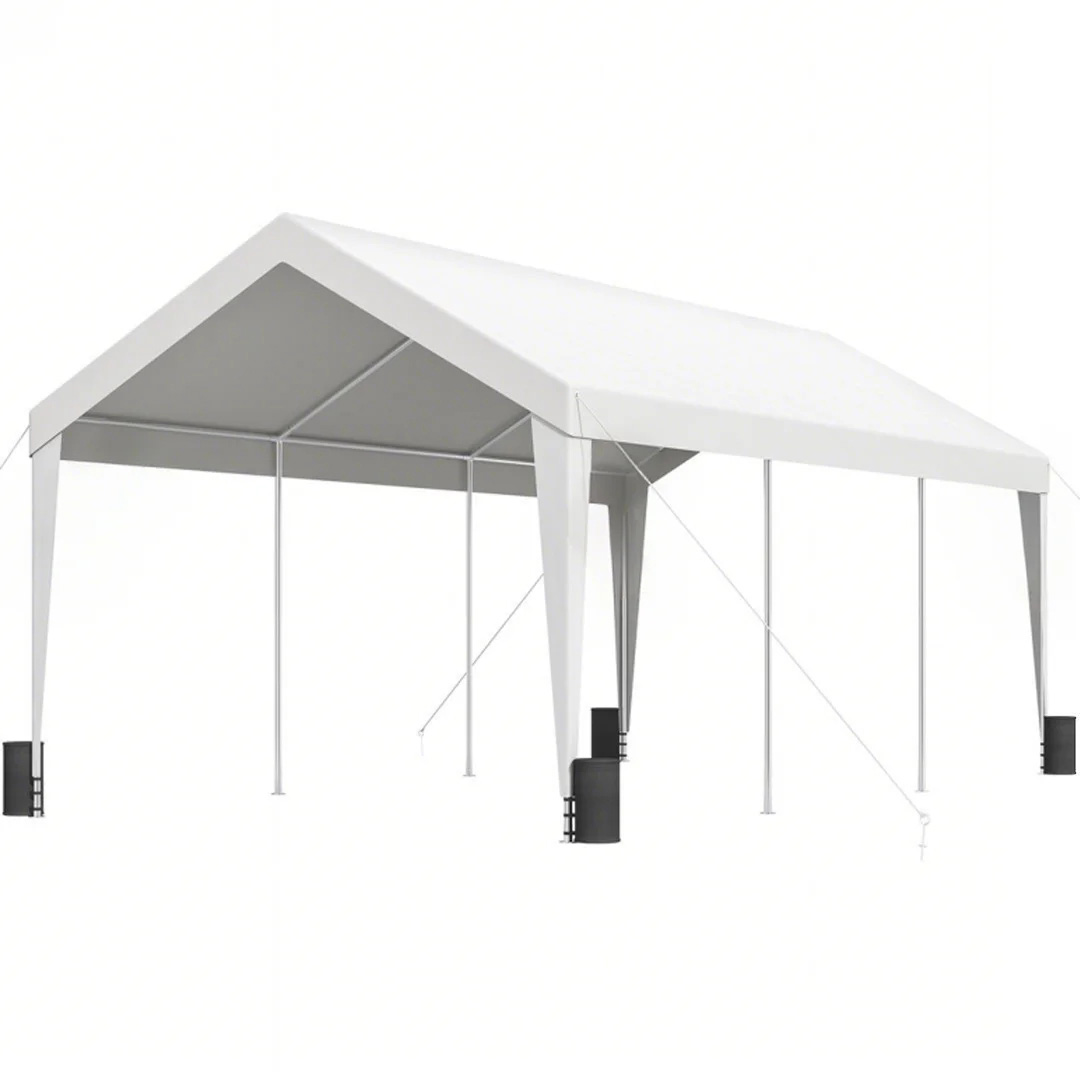 Carport Car Canopy Garage Shelter Tent 10/12x20FT 8 Legs Sidewalls&Windows - Picture 66 of 67