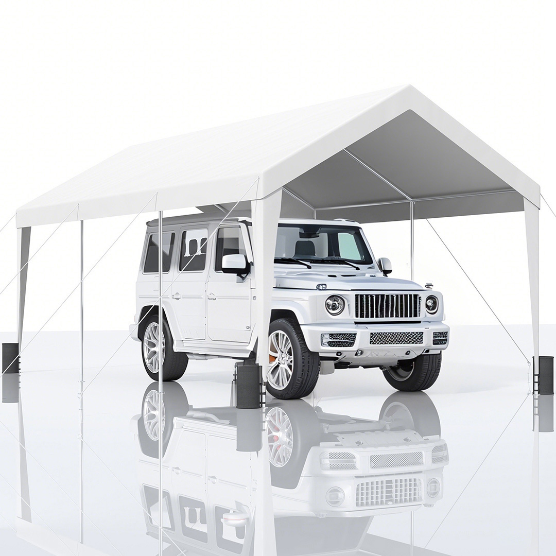 Carport Car Canopy Garage Shelter Tent 10/12x20FT 8 Legs Sidewalls&Windows - Picture 57 of 67