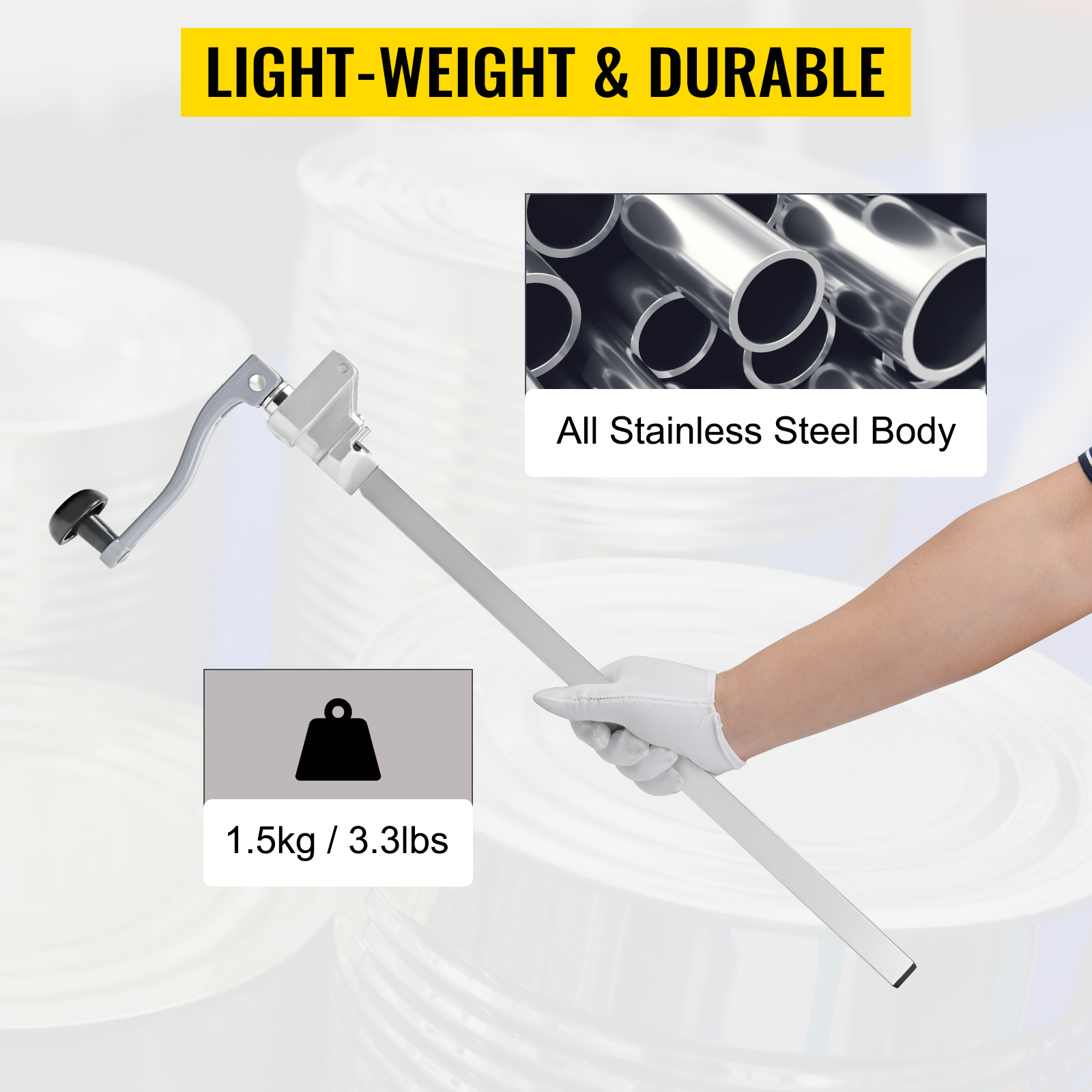 Commercial Can Opener, 18.9/48cm Long, Stainless Steel Manual Table Can  Opener for Up to 11.8/
