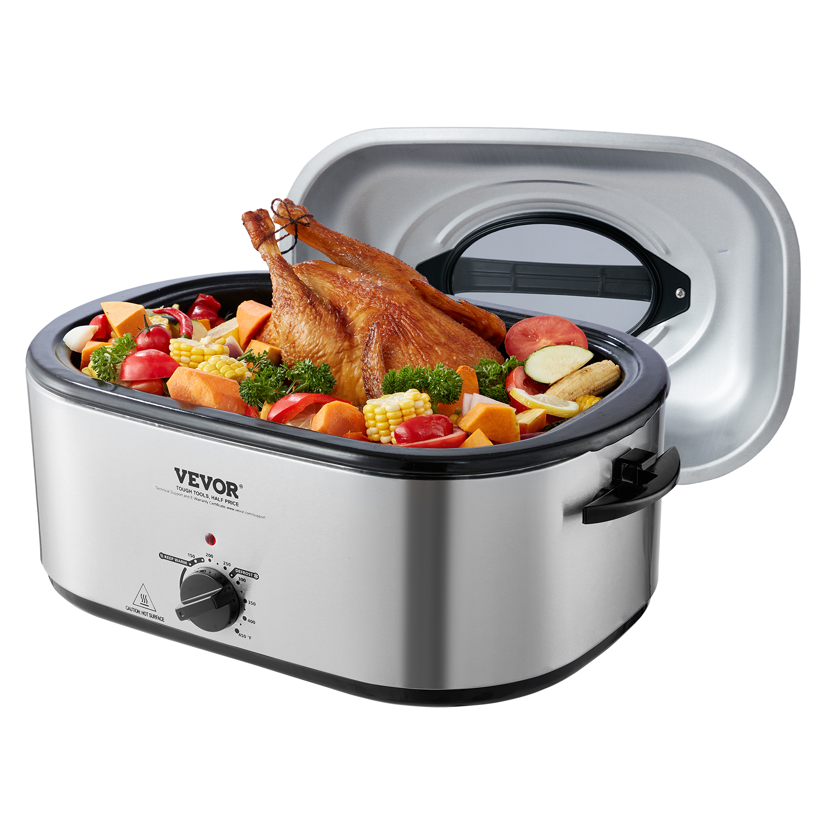 Electric Roaster Oven 18-26QT Turkey Roaster Oven w/Self-Bas